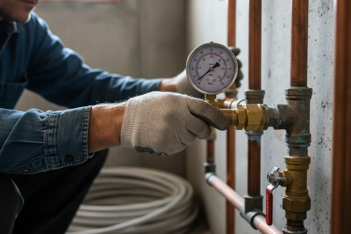 Pressure testing a repaired line during Water Line Repair in Prosser